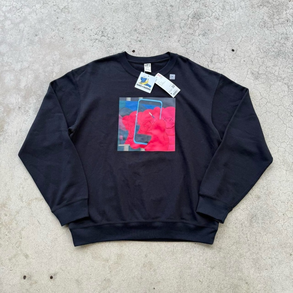 Uniqlo x KAWS Black Sweater with Red & Blue Graphic